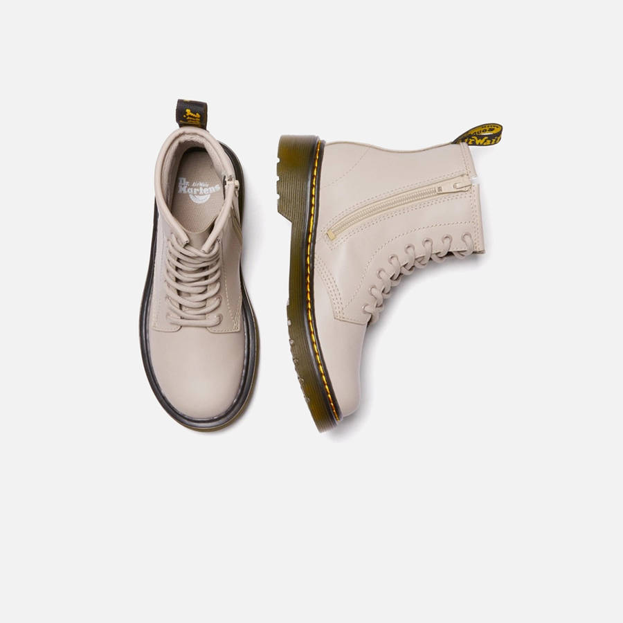 Grey Brown Kids' Kith Dr. Martens Junior 1460 Romario Boots | 8619-THJDV
