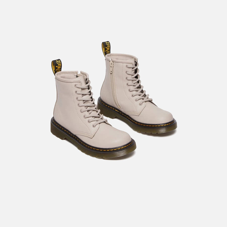Grey Brown Kids' Kith Dr. Martens Youth 1460 Romario Boots | 3721-SARLB