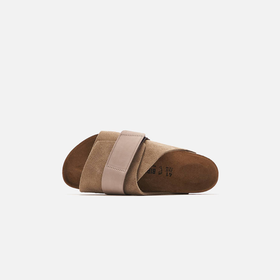 Grey Brown Men Kith Birkenstock Kyoto Sandals | 1754-HVFNJ