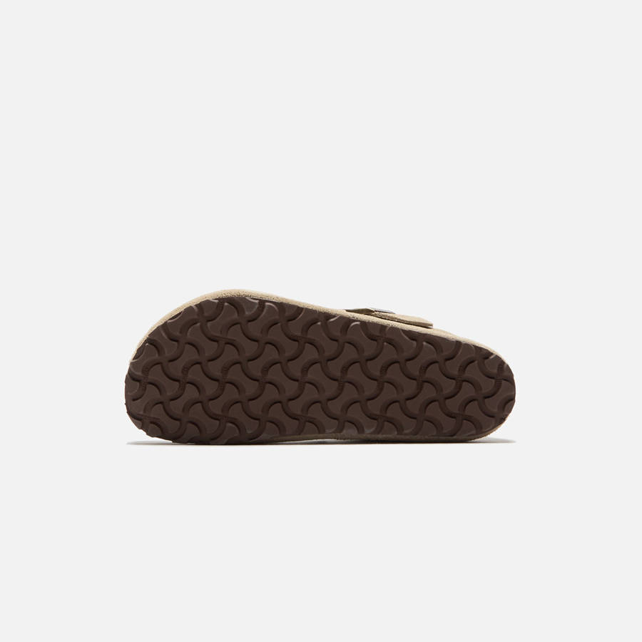 Grey Brown Men Kith Birkenstock London Shearling Sandals | 7084-JGXFW