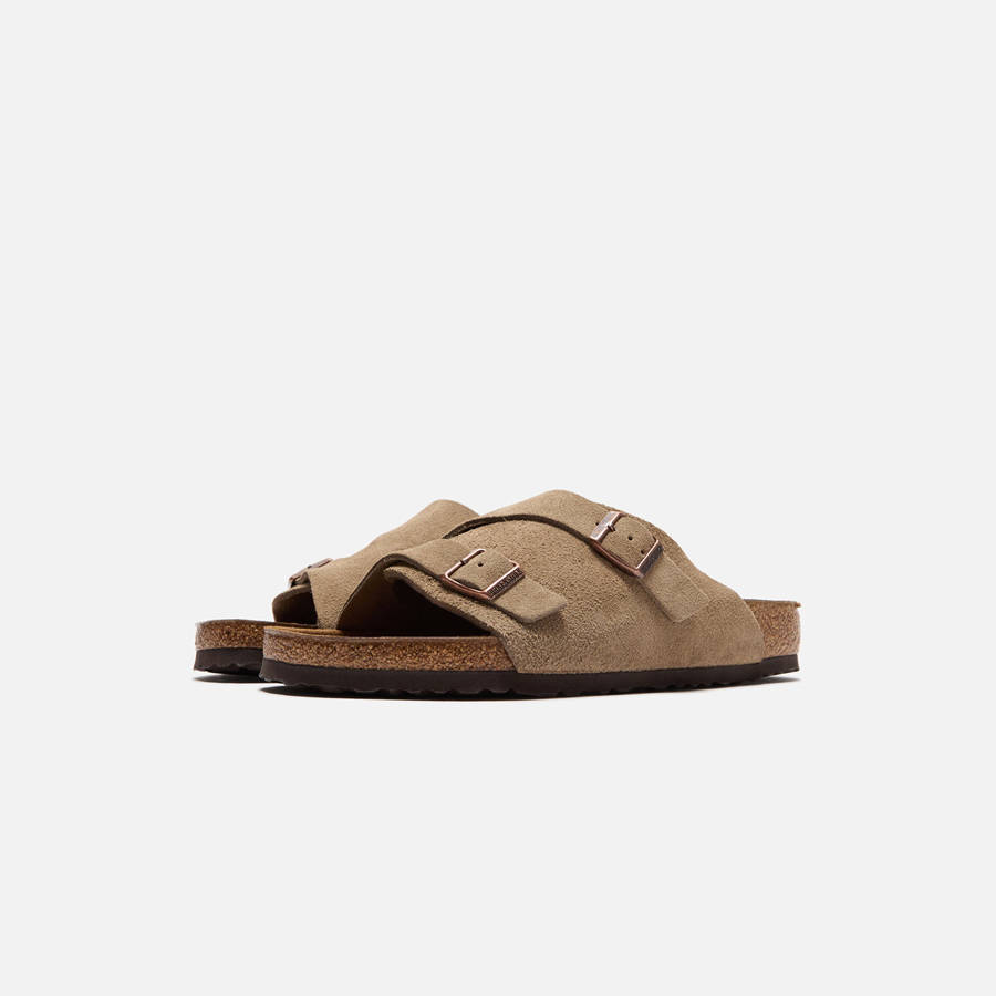 Grey Brown Men Kith Birkenstock Zurich Suede Sandals | 2830-LGSDF