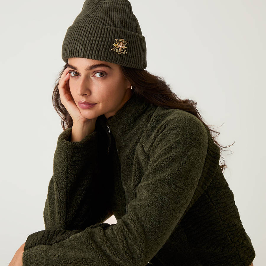 Grey Green Women Kith Broach Mia Beanie Headwear | 7328-ANSHO