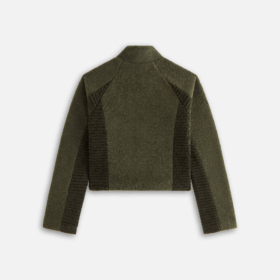 Grey Green Women Kith Daelyn Sherpa Track Zip Jackets | 0375-LVCIU