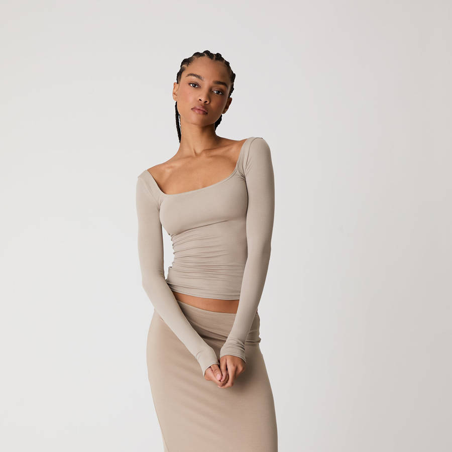 Grey Green Women Kith Modal Ballet Long Sleeve Underwear | 8697-RBXMW