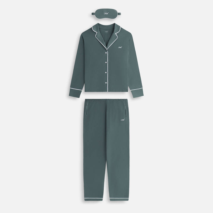Grey Green / White Women Kith Pajama Set Underwear | 3728-RQHNB