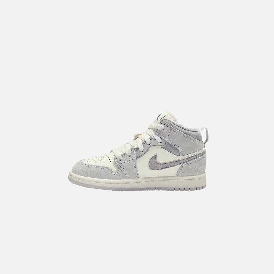 Grey Kids' Kith Jordan PS Air Jordan 1 Mid SE Sneakers | 3721-QCMDN