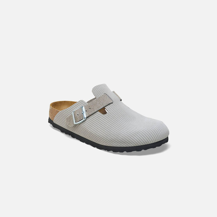 Grey Men Kith Birkenstock Boston Corduroy Sandals | 1508-SQNDG