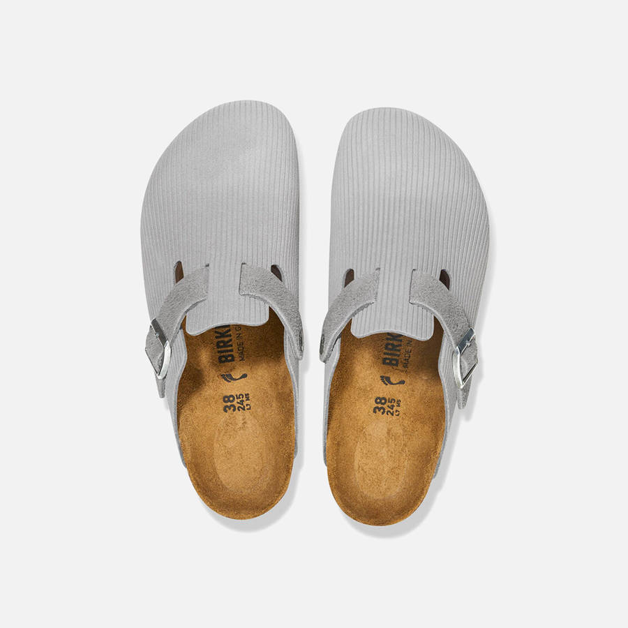Grey Men Kith Birkenstock Boston Corduroy Sandals | 1508-SQNDG
