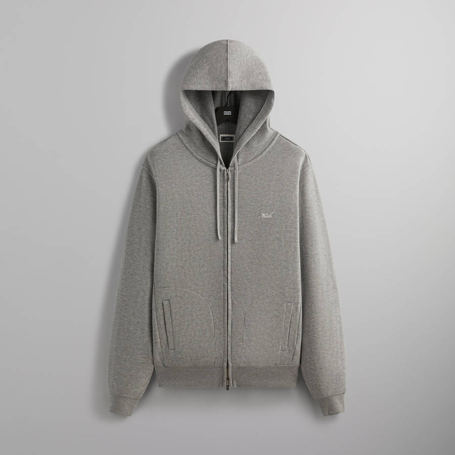 Grey Men Kith Double Face Williams V Full Zip Hoodie | 3124-UDVNM