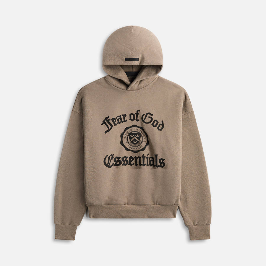 Grey Men Kith Essentials Heavy Fleece Vintage Shrunken Hoodie | 4602-NDHKX