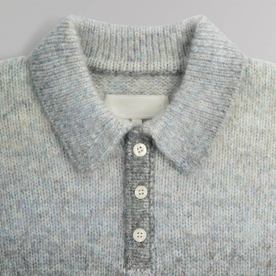Grey Men Kith Gradient Harmon Rugby Pullover Sweater Sweatshirts | 3806-FAODR