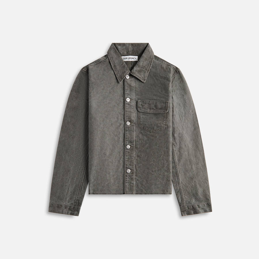 Grey Men Kith Our Legacy Cut Rebirth Olive Pigmented Weave Jackets | 9872-GSORY