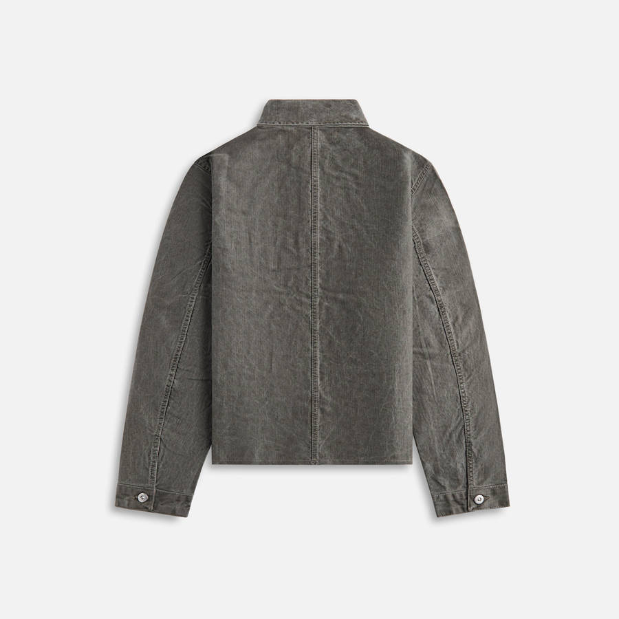 Grey Men Kith Our Legacy Cut Rebirth Olive Pigmented Weave Jackets | 9872-GSORY
