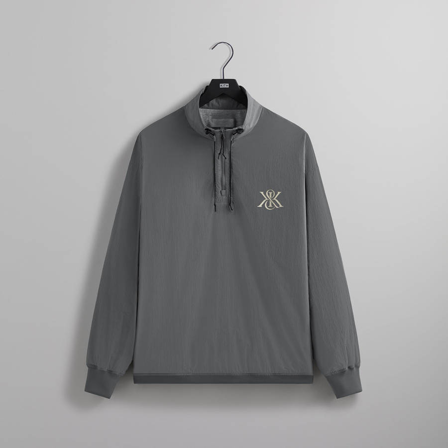 Grey Men Kith Paper Nylon Ryder Quarter Zip Sweatshirts | 5169-QXVDG