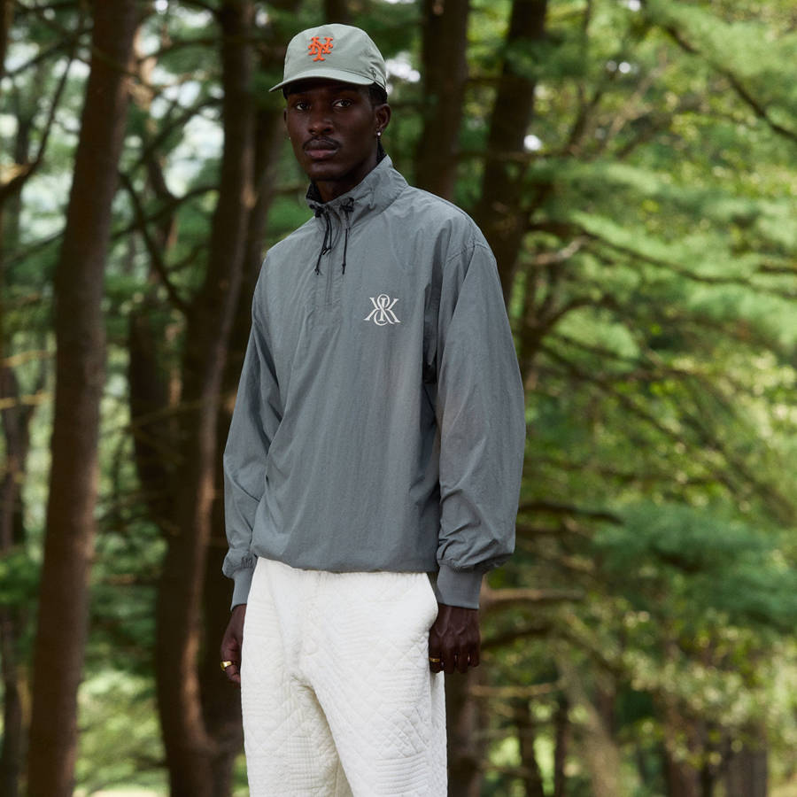 Grey Men Kith Paper Nylon Ryder Quarter Zip Sweatshirts | 5169-QXVDG