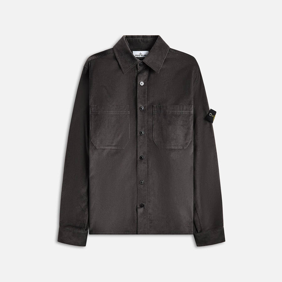 Grey Men Kith Stone Island Cotton Micro Corduroy Shirts | 4083-APTVL