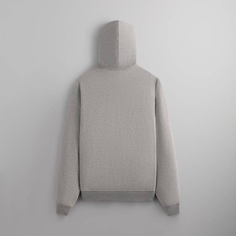 Grey Men Kith Suede Fleece Nelson Full Zip Hoodie | 8579-LOKSU