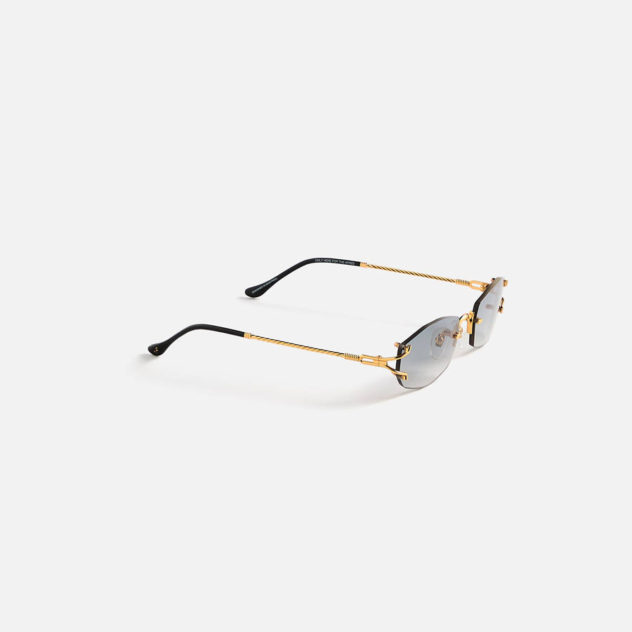 Grey Men Kith Vintage Frames Aspen Drill Mount 24KT Gold Sunglasses | 6912-XAJFU