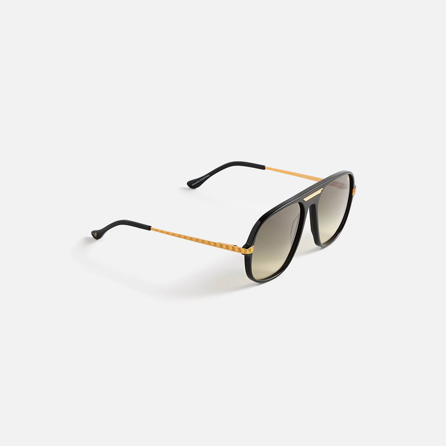 Grey Men Kith Vintage Frames Lucky Black Acetate Sunglasses | 9625-APNKR