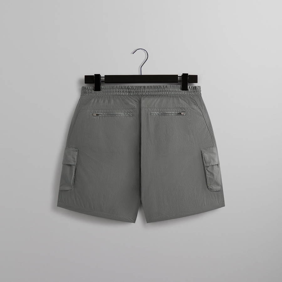 Grey Men Kith Wrinkle Nylon Evan Cargo Shorts | 5601-JTYEL