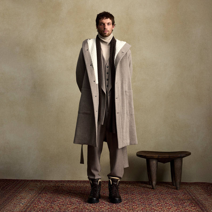 Grey Men Kith and Giorgio Armani Virgin Wool Nolen Coats | 2803-TMCZV