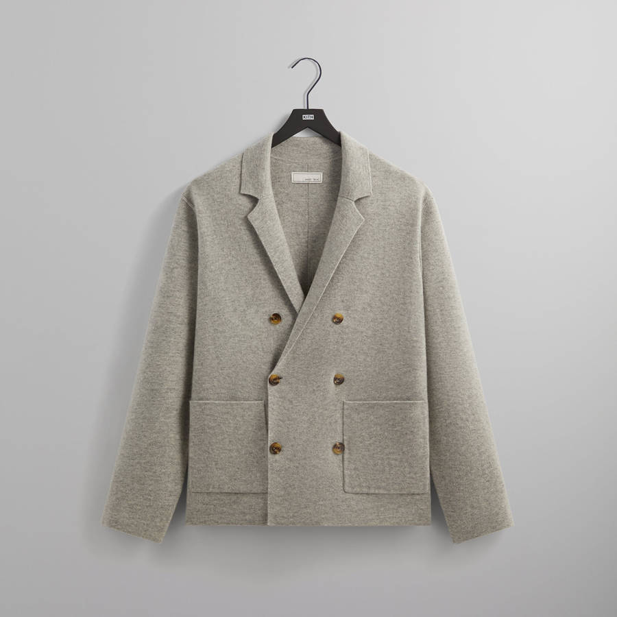 Grey Men Kith and Kin Cashmere Raya Double Breasted Blazer Jackets | 2037-HABES
