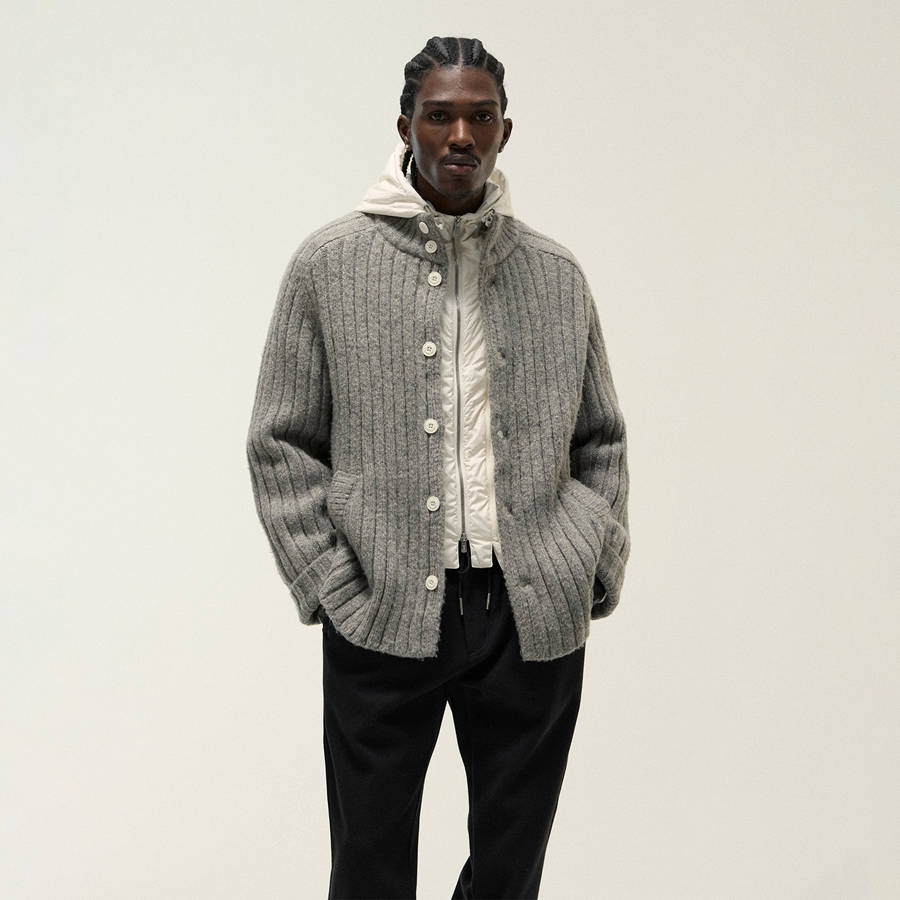 Grey Men Kith and Kin Knit Alvaro With Liner Jackets | 8126-KJVWE