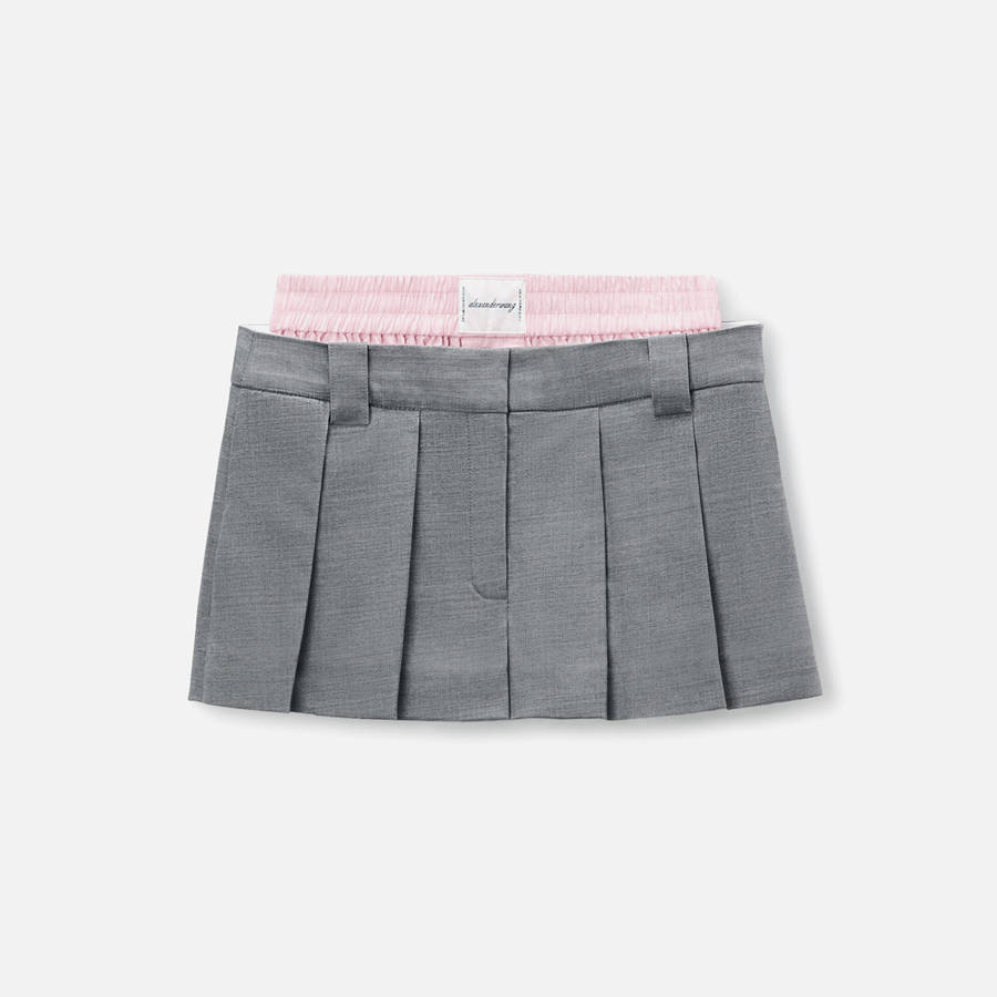 Grey Women Kith Alexander Wang Prestyled Pleated With Boxer Skirts | 1708-DZETJ