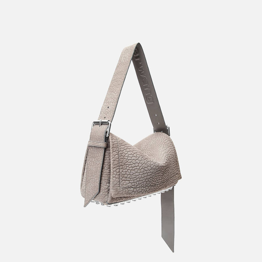 Grey Women Kith Alexander Wang Ricco Medium Flap Bags | 6302-COWED