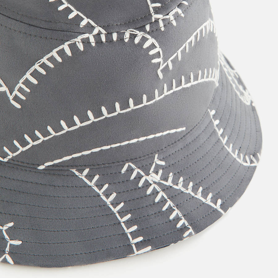 Grey Women Kith Blanket Stitch Microsuede Hat Headwear | 9045-RMBXC