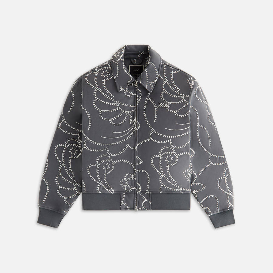 Grey Women Kith Brisa II Blanket Stitch Bomber Jackets | 2439-EXRWS