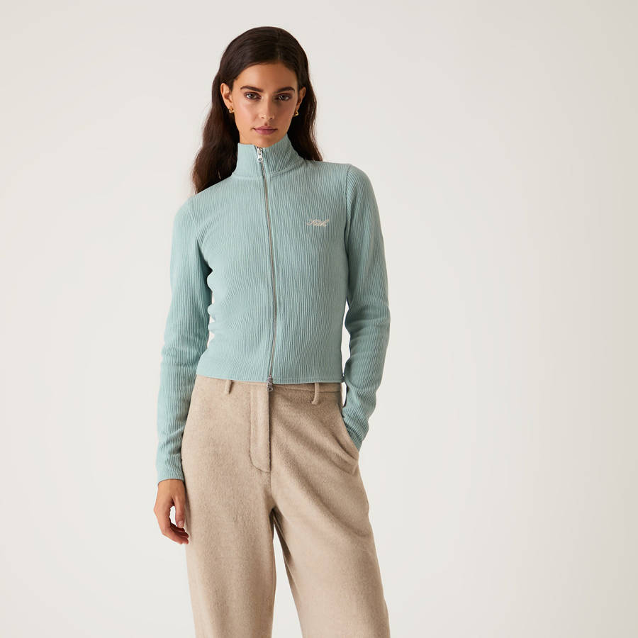 Grey Women Kith Ina Chenille Track Zip Jackets | 3925-VXJDQ
