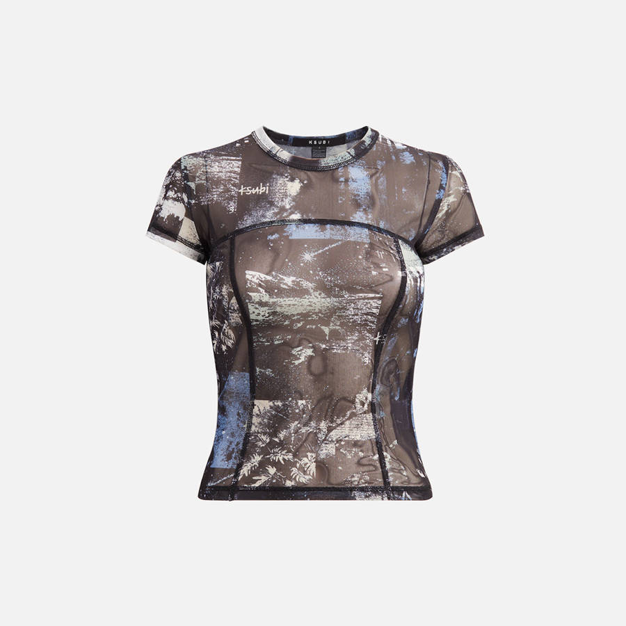 Grey Women Kith Ksubi Mesh T-Shirt | 2013-KRDIF