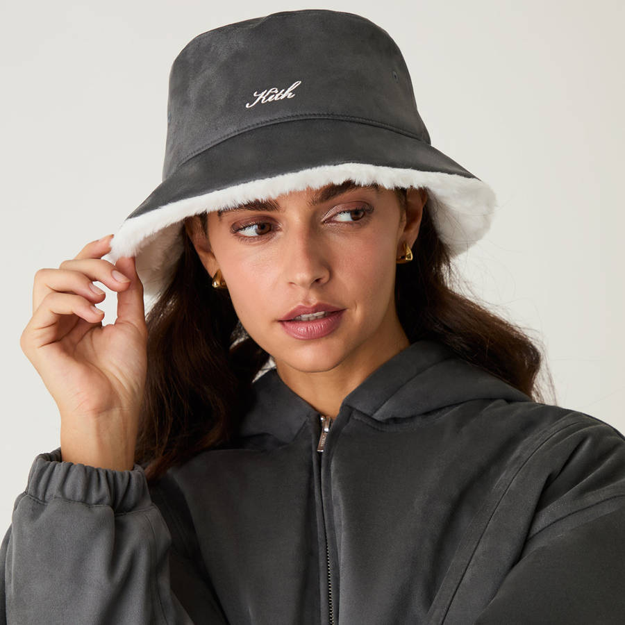 Grey Women Kith Microsuede Bucket Hat Headwear | 2056-CASPV