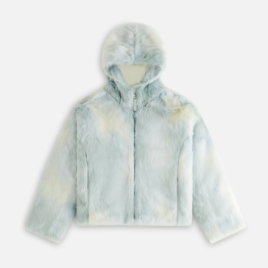 Grey Women Kith Toshi Teddy Hooded Bomber Jackets | 8920-LVGNW