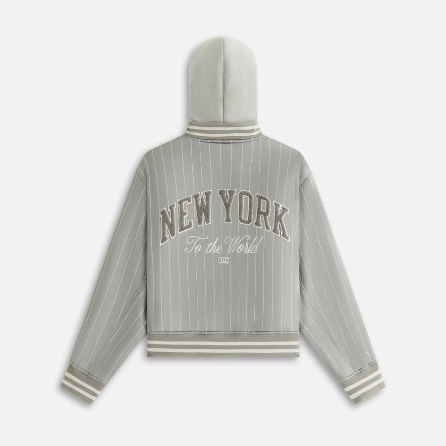 Grey Women Kith for the New York Knicks Gorman Jackets | 9612-YFTXO