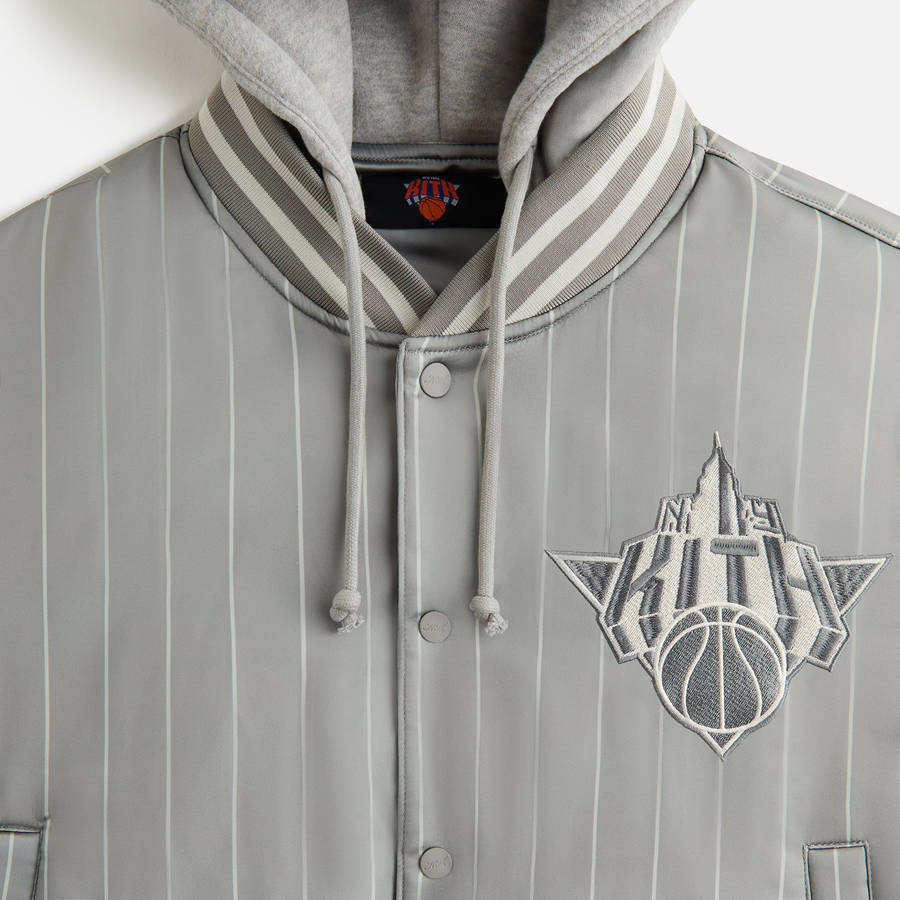 Grey Women Kith for the New York Knicks Gorman Jackets | 9612-YFTXO