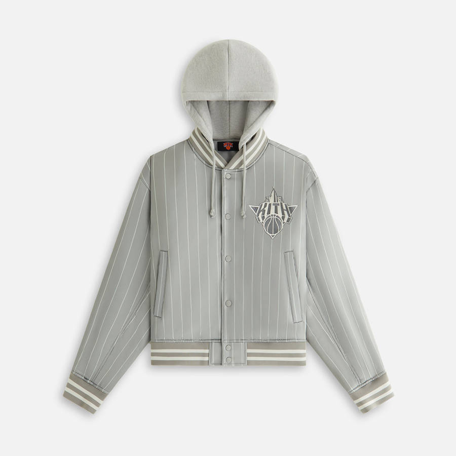 Grey Women Kith for the New York Knicks Gorman Jackets | 9612-YFTXO