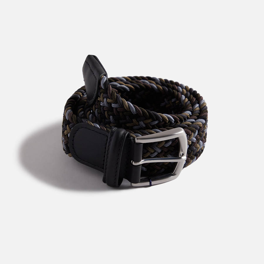 Grey / Brown Men Kith Anderson's Woven Leather Belts | 2953-DAJBS
