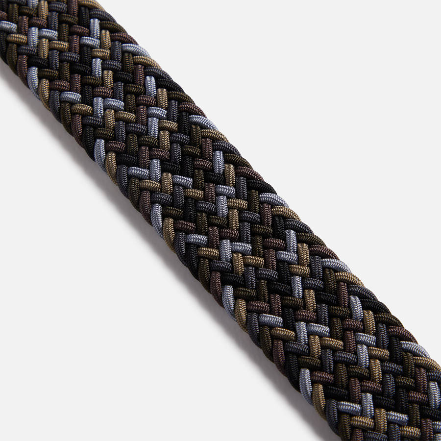 Grey / Brown Men Kith Anderson's Woven Leather Belts | 2953-DAJBS