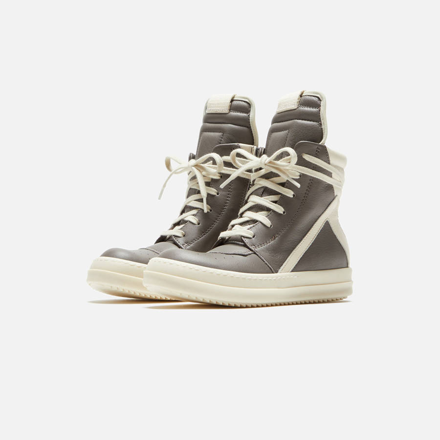 Grey / White Kids' Kith Rick Owens Geobasket Sneakers | 4182-GPBNJ