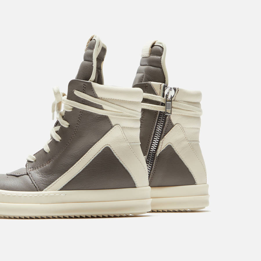 Grey / White Kids' Kith Rick Owens Geobasket Sneakers | 4182-GPBNJ
