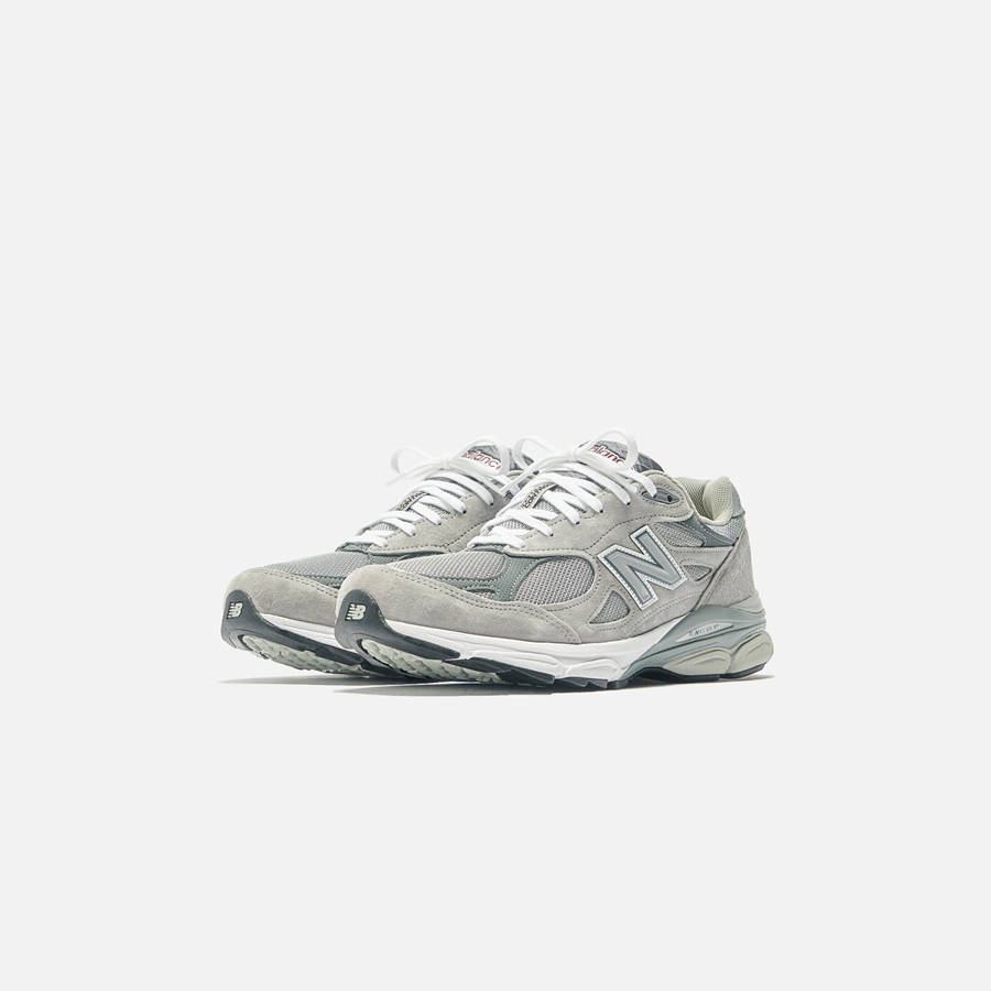 Grey / White Men Kith New Balance Made in USA 990v3 Sneakers | 0918-FOXMZ