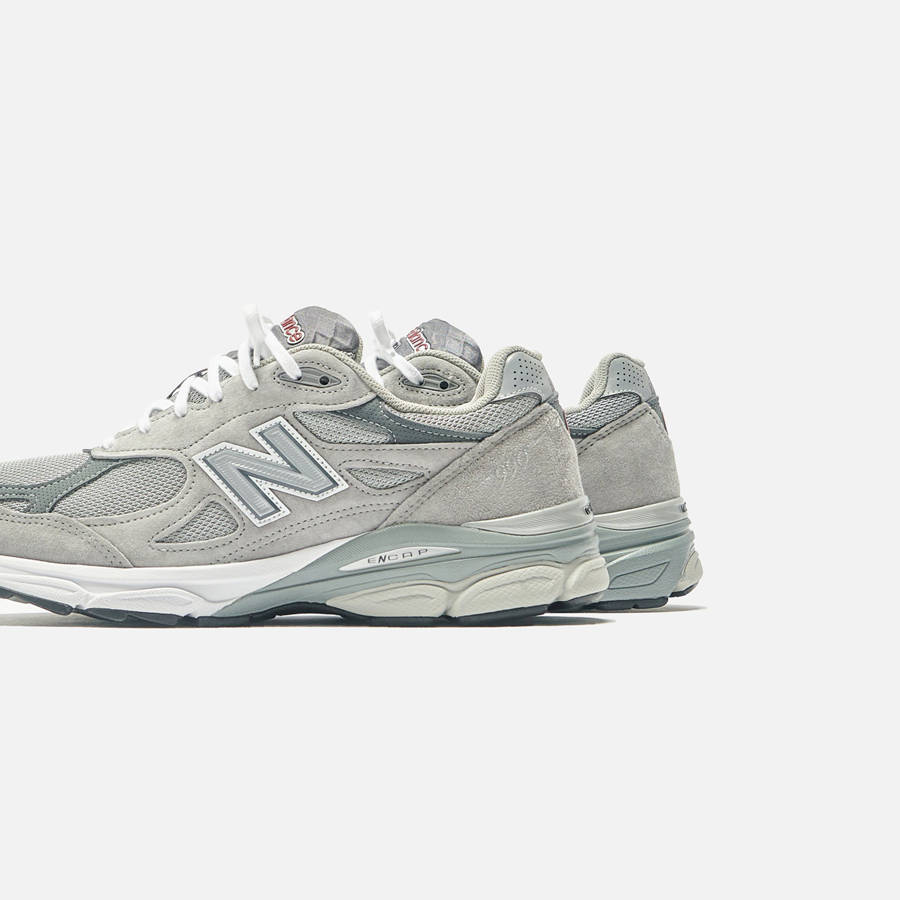 Grey / White Men Kith New Balance Made in USA 990v3 Sneakers | 0918-FOXMZ