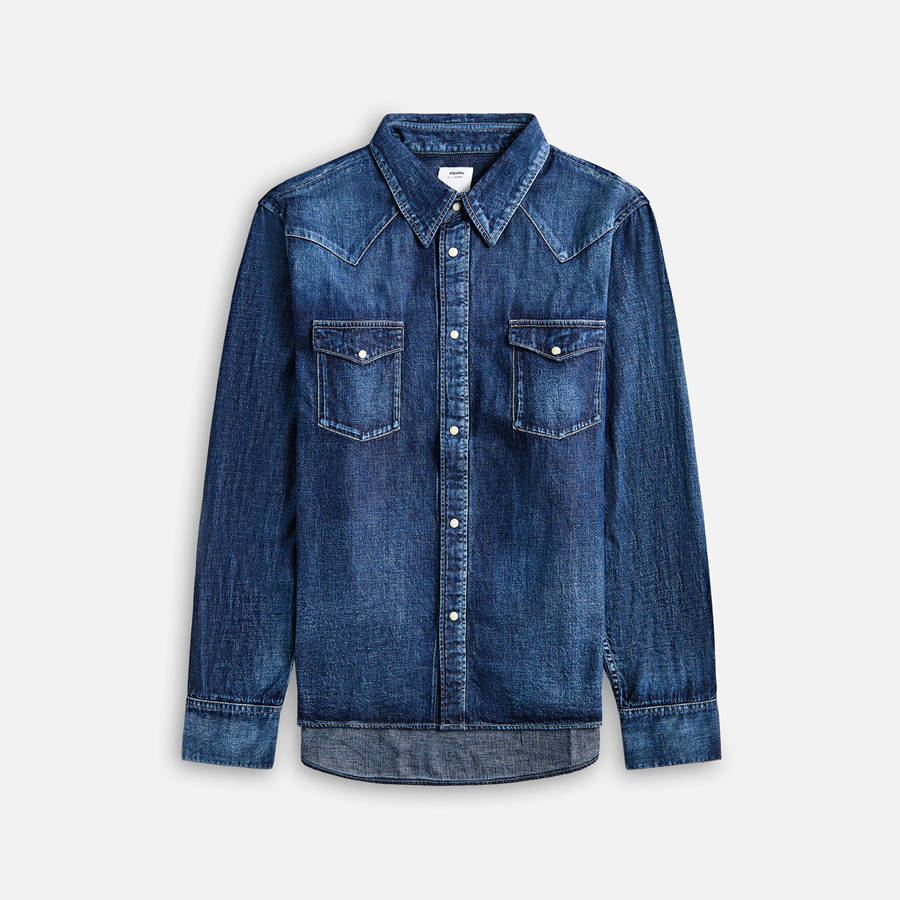 Indigo Men Kith Visvim Social Sculpture Dmgd Shirts | 3476-GVKBP