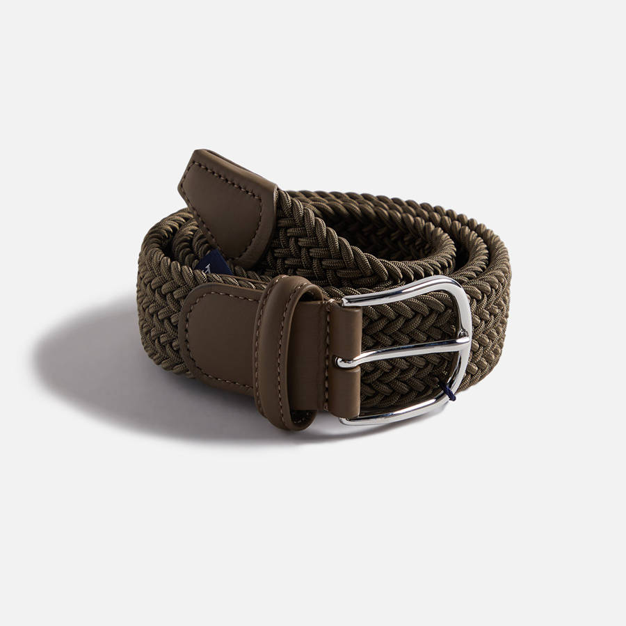 Khaki Men Kith Anderson's Classic Stretch Woven Belts | 1678-EIVFS