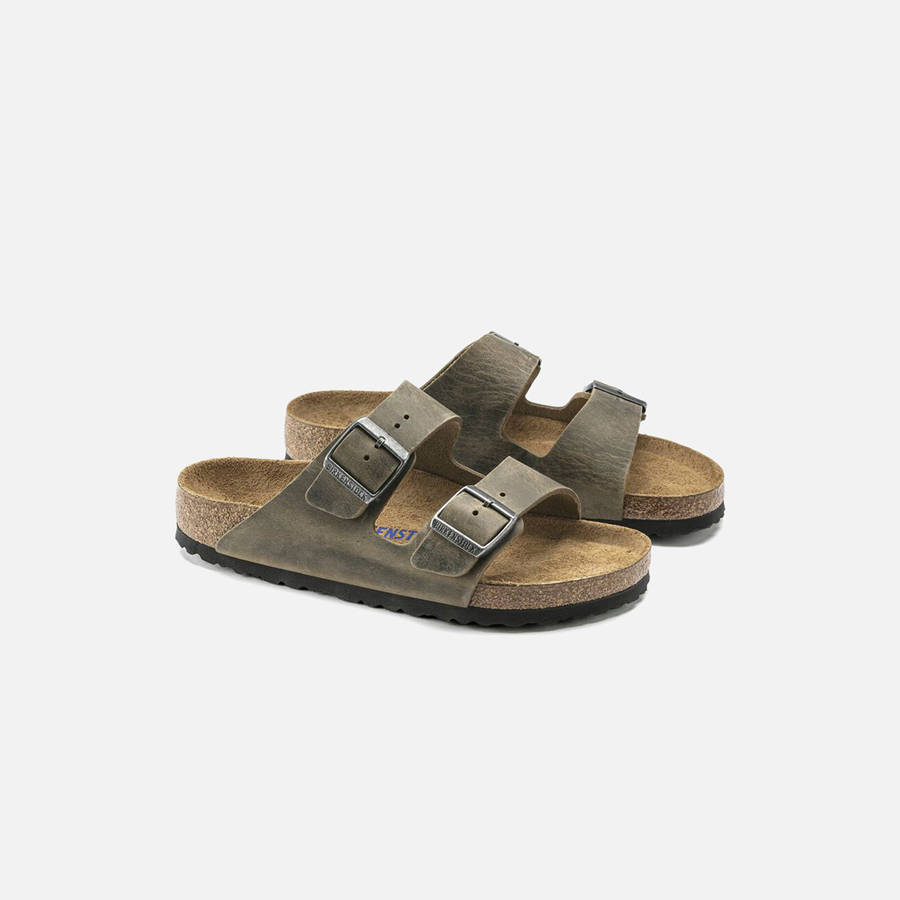 Khaki Men Kith Birkenstock Arizona Soft Footbed Sandals | 6487-RHYTA