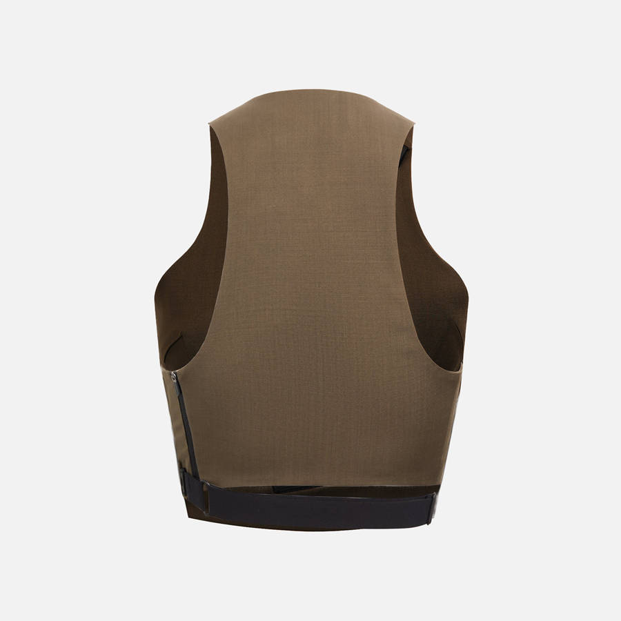 Khaki Women Kith Hyein Seo Cinched Halter Top Shirts | 2340-APEOR