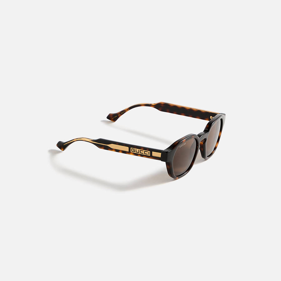 Leopard Men Kith Gucci Round Sunglasses | 2459-BTIZR
