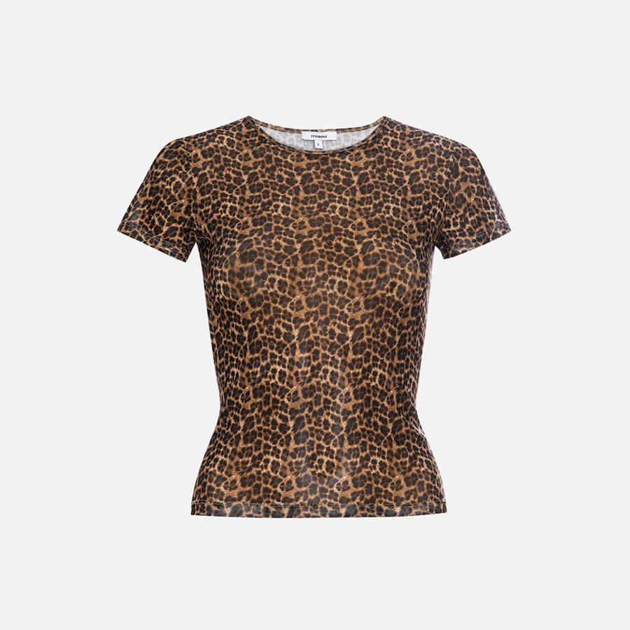 Leopard Women Kith Miaou Mini T-Shirt | 7042-BFRJM